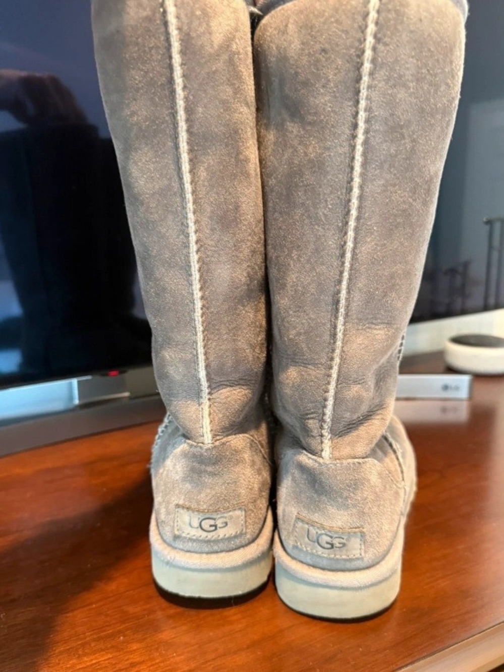 UGG Tall Suede Boots in Taupe